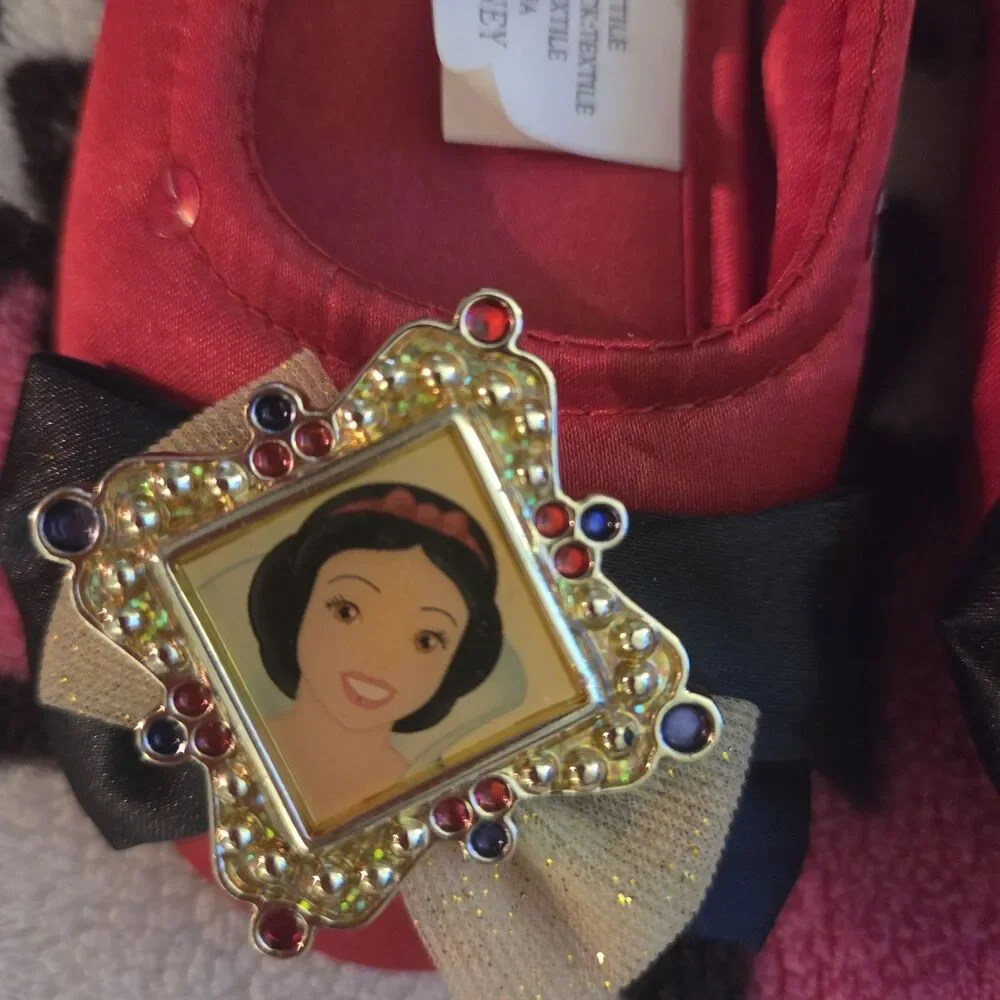 Disney Princess Snow White Costume Shoes Girls Size 5/6 Red Satin Jeweled Ballet